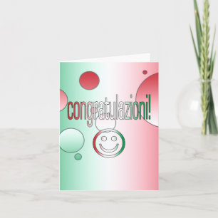 Congratulazioni! Italy Flag Colours Pop Art Card