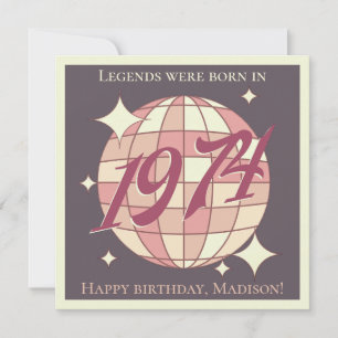 Congratulion card Vintage 1974 50th birthday