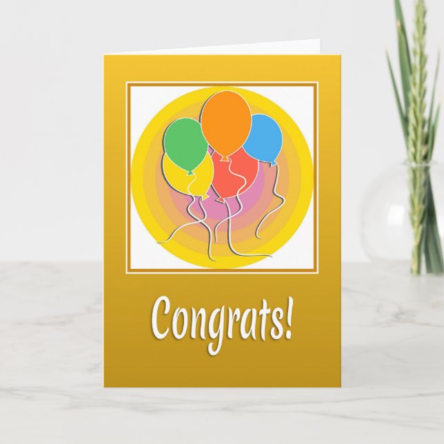 Congratultions Card with Balloons (Front)