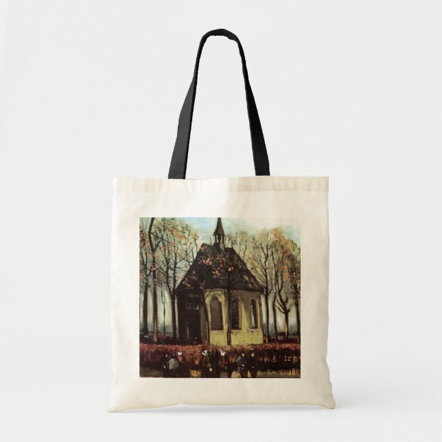 Congregation at Church, Nuenen by Vincent van Gogh Tote Bag (Front)