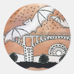 Congress Avenue Bats Classic Round Sticker