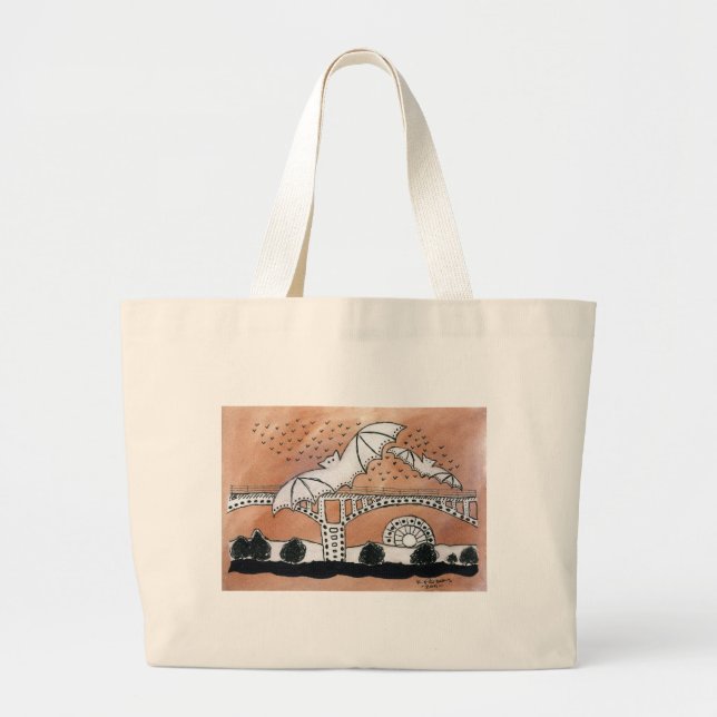 Congress Avenue Bats Large Tote Bag (Front)