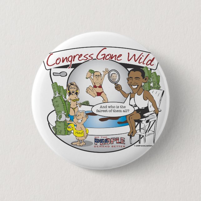 congress gone wild 6 cm round badge (Front)