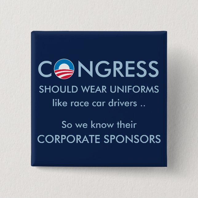 Congress Needs Uniforms 15 Cm Square Badge (Front)
