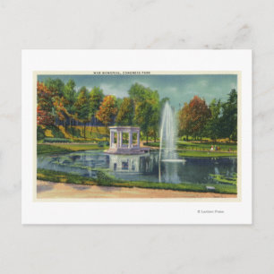 Congress Park War Memorial View Postcard