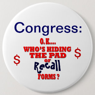 Congress Recall 6 Cm Round Badge