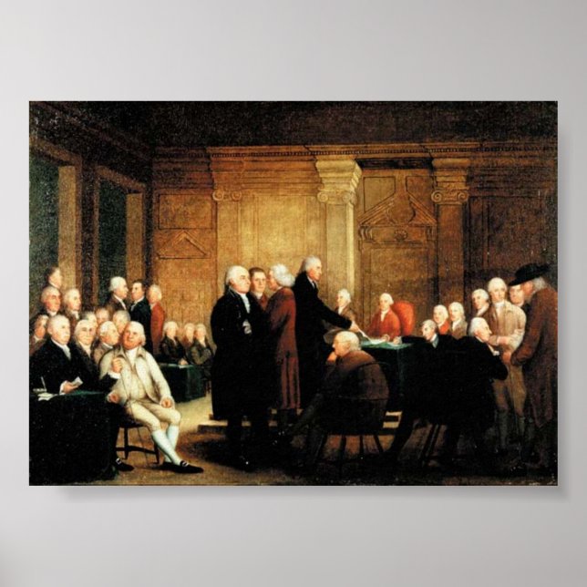 Congress Voting on Declaration of Independence Poster (Front)