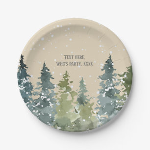 Conifer, Pine Tree, Evergreen Paper Plate