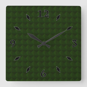 Coniferous green, solid, geometric . large clock