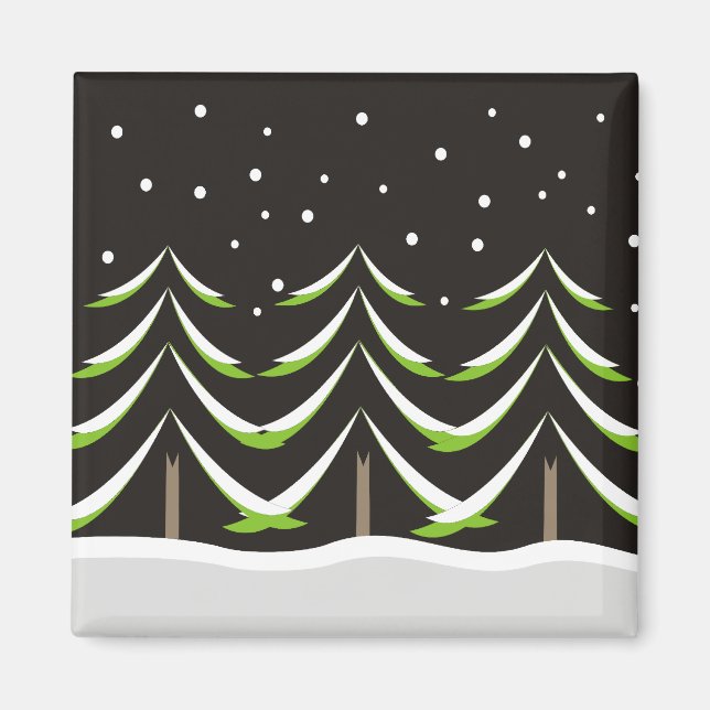 Conifers in Winter Magnet (Front)