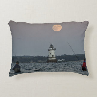 Conimicut Lighthouse Harvest Moon Double-Sided Decorative Cushion