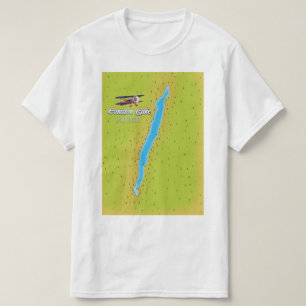 Coniston Water, lake district, England map T-Shirt