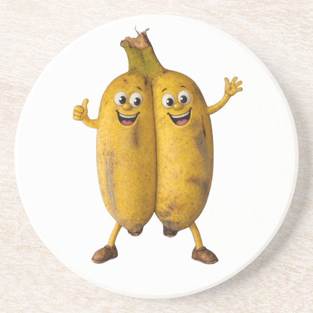 Conjoined Bananas Comedy Duo Coaster (Front)