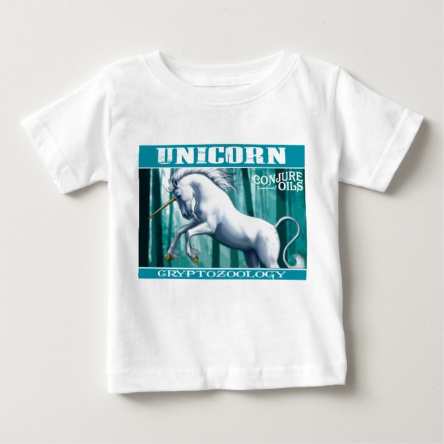 Conjure Oils - Miss Lucy's Unicorn Cryptozoology Baby T-Shirt (Front)