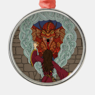 Conjuring the Dragon Metal Ornament