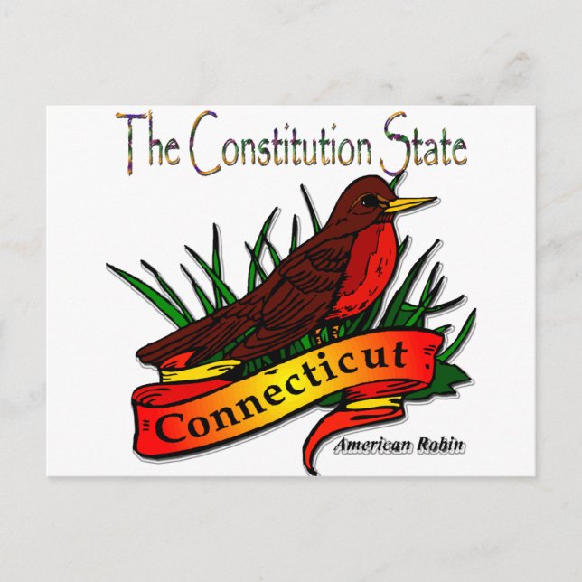 Conn Robin The Constitution State Postcard (Front)