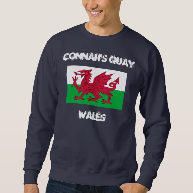 Connah's Quay, Wales with Welsh flag Sweatshirt (Front)