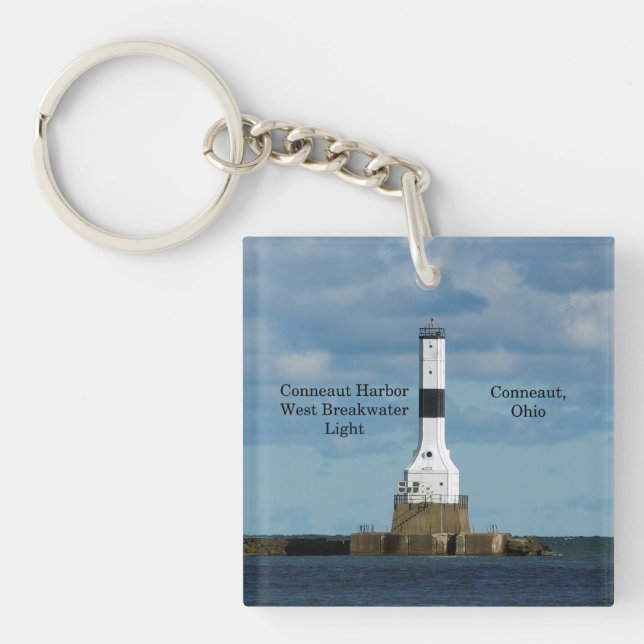 Conneaut Harbour West Bkw Light acrylic key chain (Front)