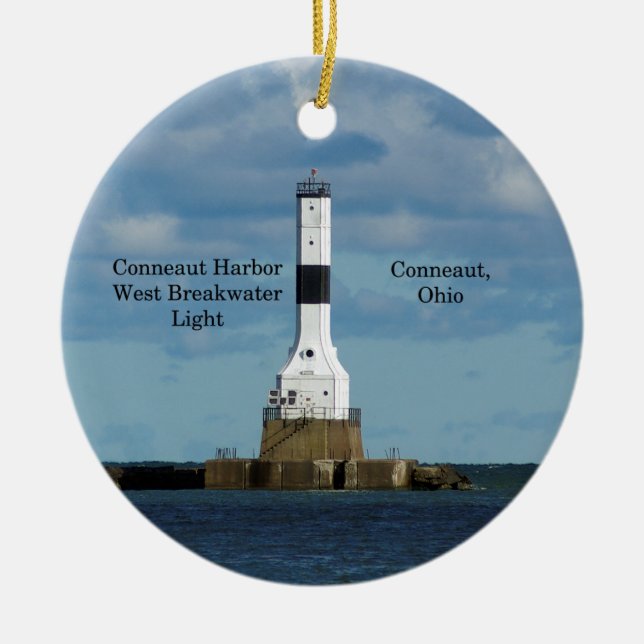 Conneaut Harbour West Breakwater Light ornament (Front)