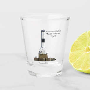 Conneaut Harbour West Breakwater Light shot glass