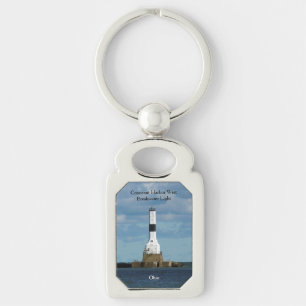 Conneaut Harbour West Breakwater metal key chain