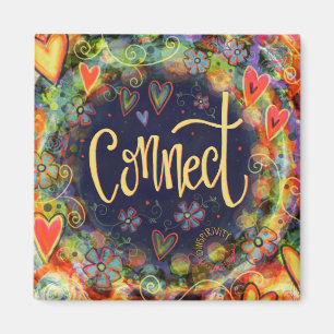 Connect Pretty Whimsical BoHo Trendy Inspiring Magnet