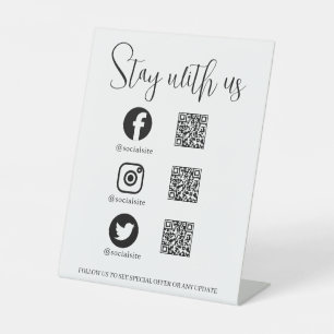 Connect QR Code Social Media Display Pedestal Sign