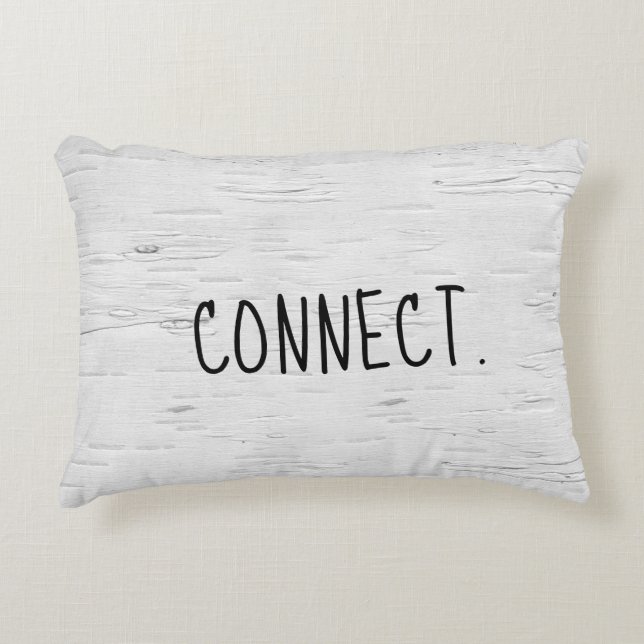 CONNECT Text On Birch Tree  Accent Pillow (Front)
