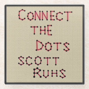 Connect The Dots Cover Art Glass Coaster