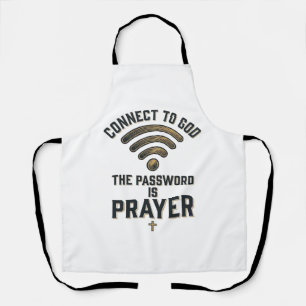 Connect to God Prayer Christian Vector Design_1 Apron