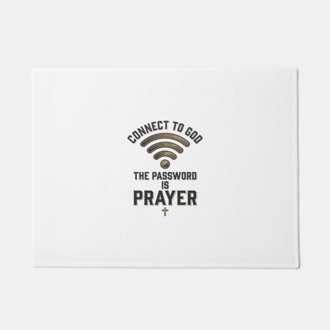 Connect to God Prayer Christian Vector Design_1 Doormat (Front)