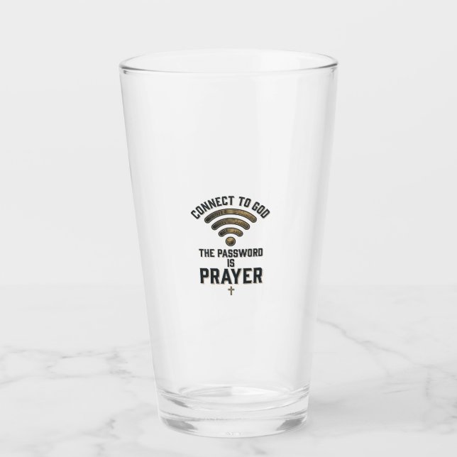Connect to God Prayer Christian Vector Design_1 Glass (Front)