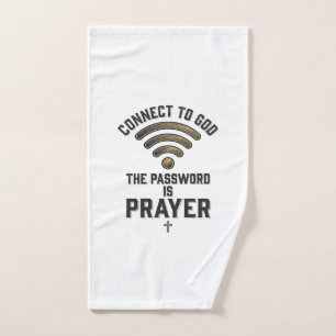 Connect to God Prayer Christian Vector Design_1 Hand Towel