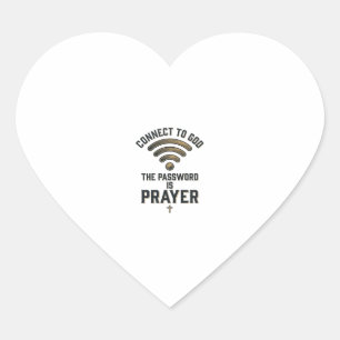 Connect to God Prayer Christian Vector Design_1 Heart Sticker