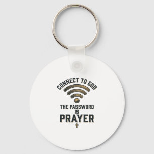 Connect to God Prayer Christian Vector Design_1 Key Ring