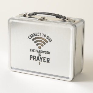Connect to God Prayer Christian Vector Design_1 Metal Lunch Box