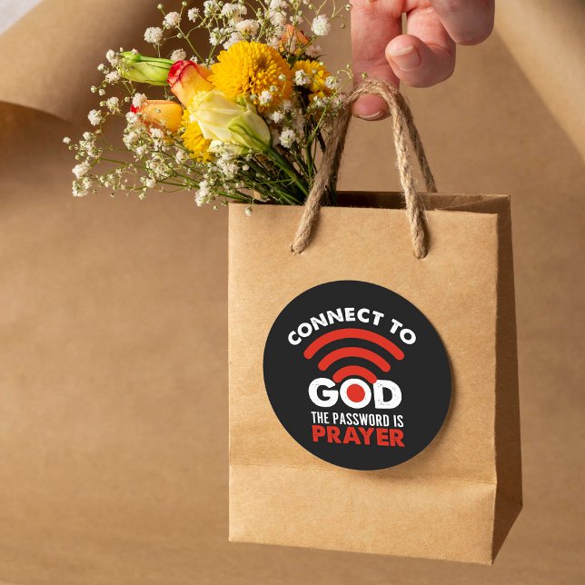 Connect To God The Password Prayer Gift Christian  Classic Round Sticker (Creator Uploaded)