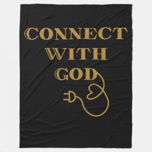 Connect With God Biblical Quote Fleece Blanket