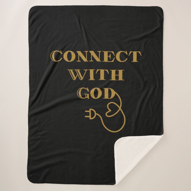 Connect With God Biblical Quote Sherpa Blanket (Front)