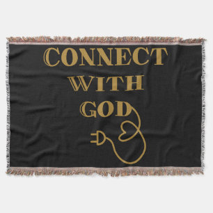 Connect With God Biblical Quote Throw Blanket