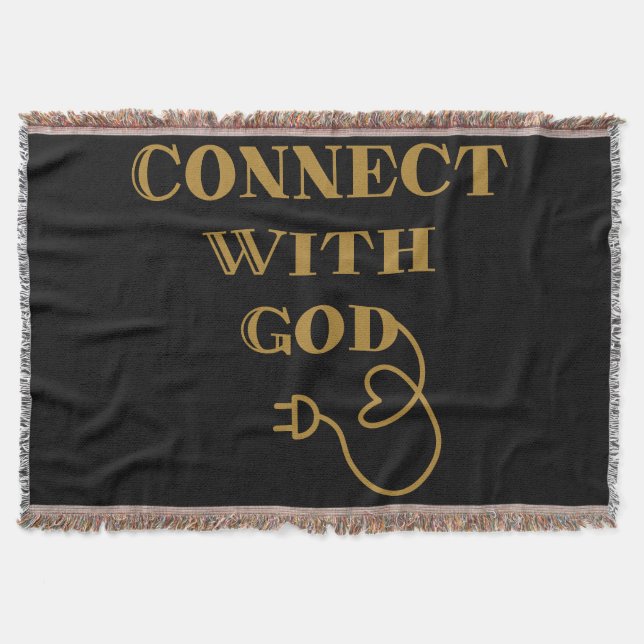 Connect With God Biblical Quote Throw Blanket (Front)