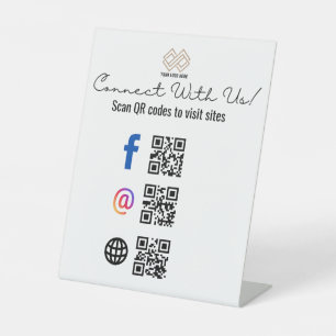 Connect With Us Business Community Outreach Pedestal Sign