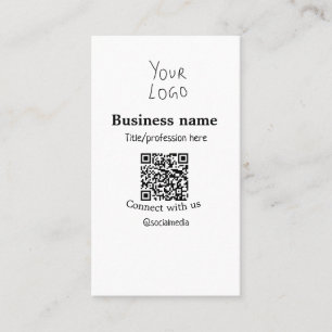 Connect with us business logo QR social media name Card