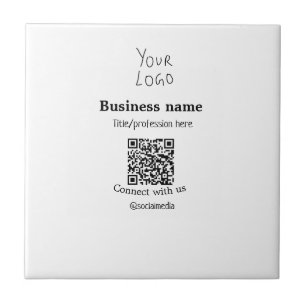 Connect with us business logo QR social media name Ceramic Tile