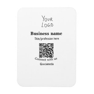 Connect with us business logo QR social media name Magnet