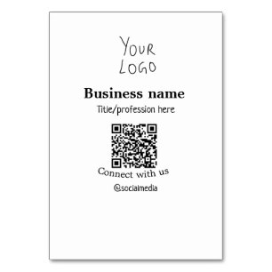 Connect with us business logo QR social media name Table Number
