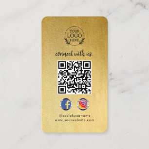Connect with Us Custom Social Media QR Code Business Card