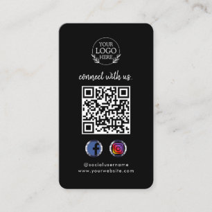 Connect with Us   Custom Social Media QR Code Business Card