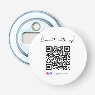 Connect With Us Facebook Instagram QR Code Logo Bottle Opener