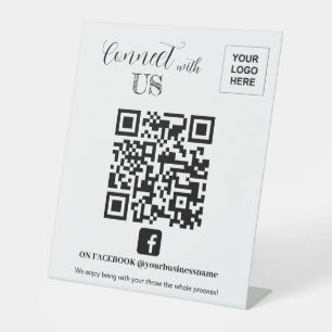 Connect with us Facebook QR code Pedestal Sign